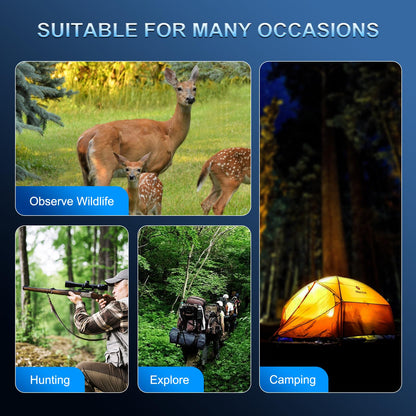 VABSCE Night Vision Goggles, True 4K Night Vision Binoculars, Built-in Powerful Focusable IR, 6000mAh Rechargeable Battery, Super Large Display, Long Viewing Range, Free 64GB Card (Black 4k Pro)