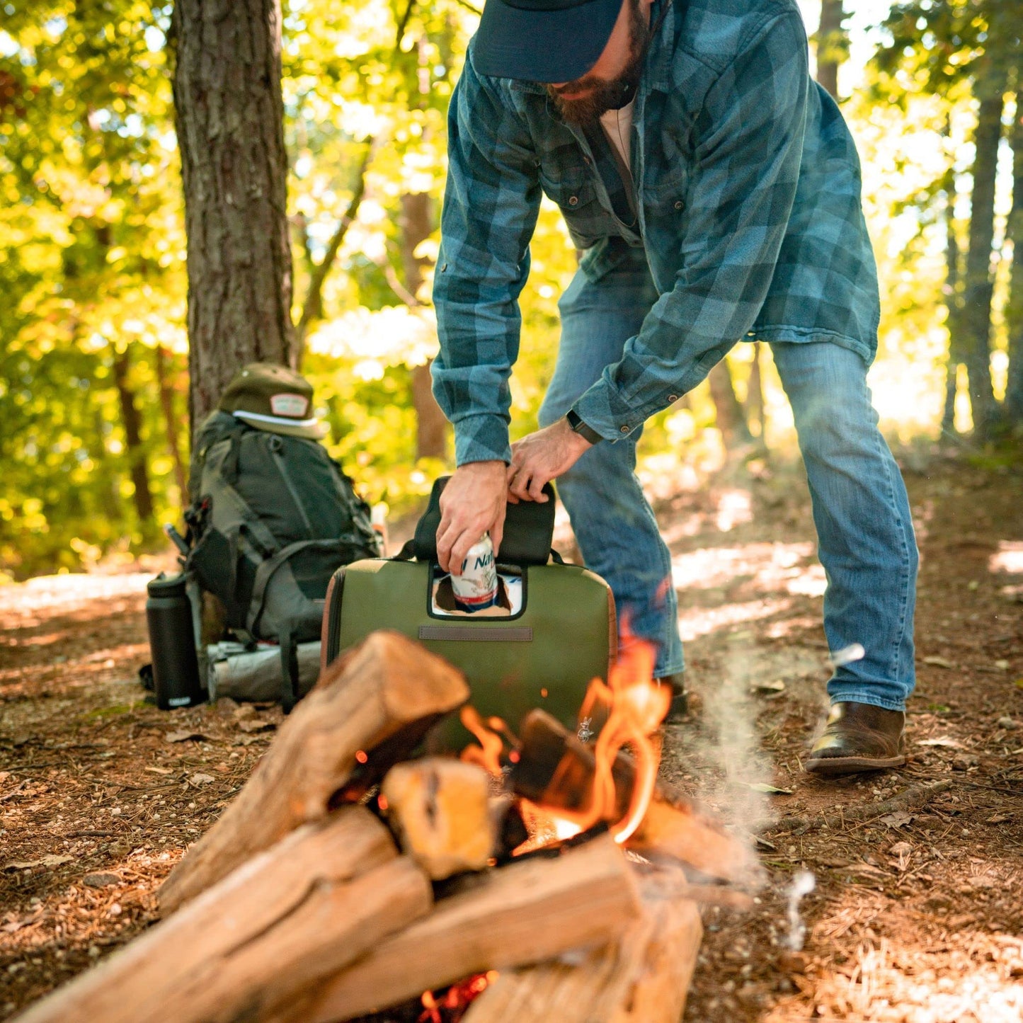 Kanga Insulated Cooler Bag - Soft Cooler Bag - 24 Pack Beer and Seltzer Drink Cooler - Insulated and Durability Tested - Kanga Kase Mate Cooler - Woody