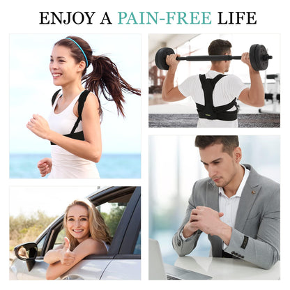 SHAPERKY Posture Corrector for Women and Men, Adjustable Upper Back Brace for Posture Hunchback Support and Providing Pain Relief from Neck, Shoulder, and Upper Back (1, Large/X-Large)