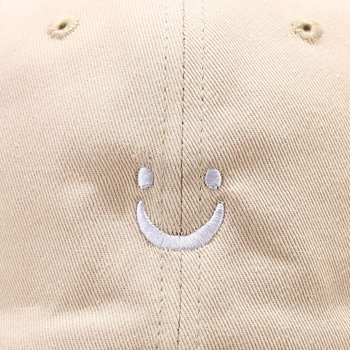 Umeepar Smile Face Baseball Cap for Women Men Adjustable Low Profile Unstructured Cotton Dad Hat (US, Alpha, One Size, Light Violet)