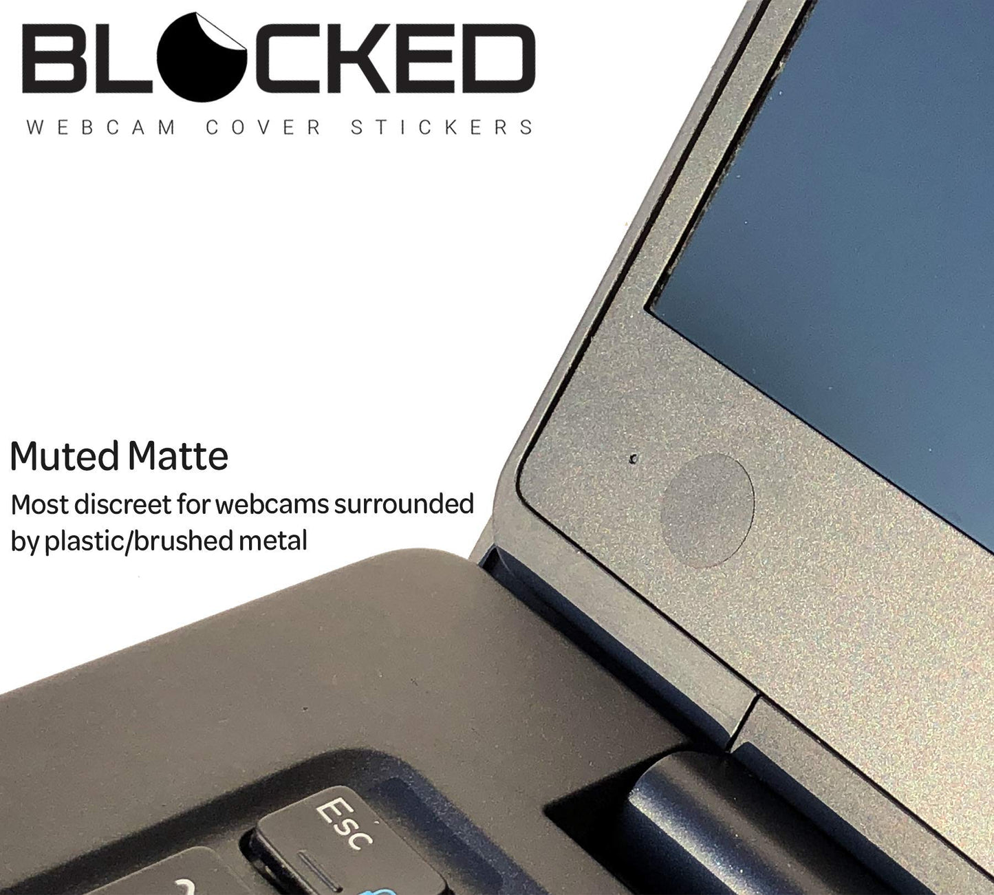 BLOCKED Stackable Webcam/Camera Vinyl Covers | 57 Low-Tack Restickable Webcam Sticker | 3-Sizes | Black 57-Pack (Muted Matte)