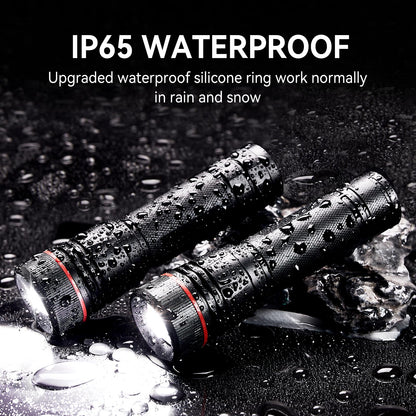 WdtPro Rechargeable Flashlights High Lumens, 2 Pack 10H Long Lasting Super Bright EDC Flashlight, LED Mini Tactical Flash Lights for Camping Emergency, Drop & Water Resistant (Battery Included)