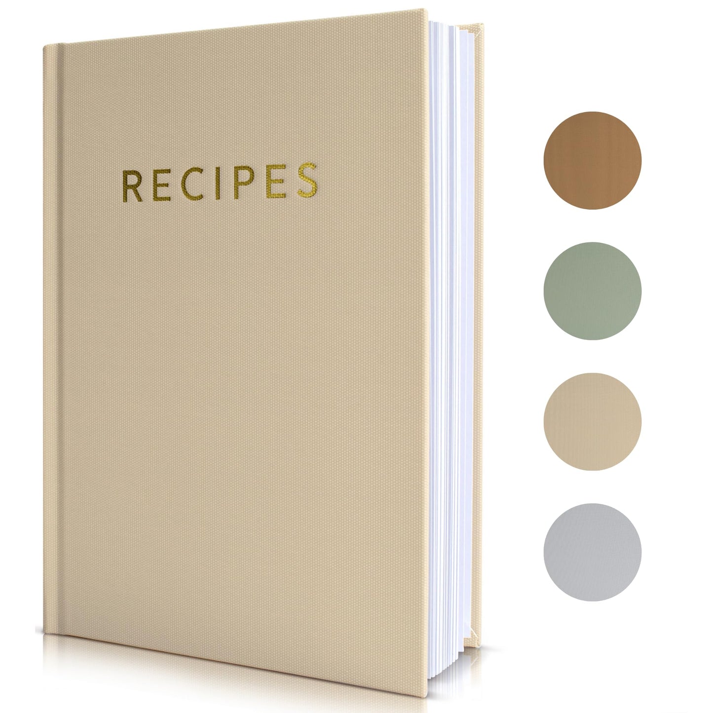 ZICOTO Aesthetic Blank Recipe Book with Waterproof Cover - The Perfect Recipe Notebook To Write In Your Own Recipes - Beautiful Blank Cookbook to Organize Your Recipes