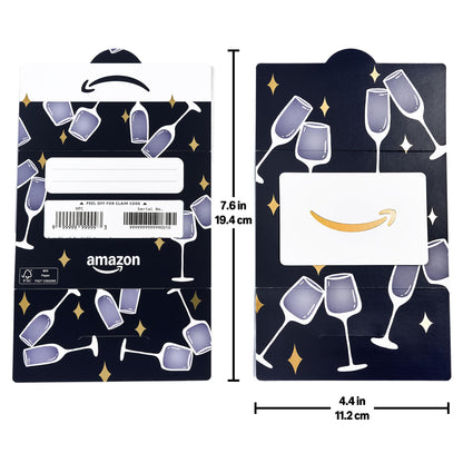 Amazon Physical Gift Card in Mini Envelope - Cheers & Toasts | Christmas, Graduation, Wedding, Birthday, Congrats