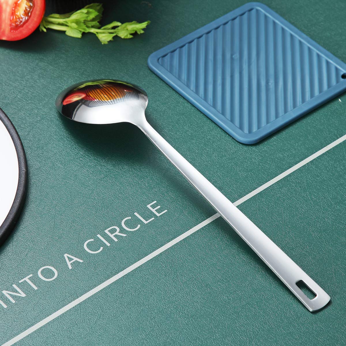 Berglander Stainless Steel Solid Serving Spoon, Non-Stick And Heat Resistant, Dishwasher Safe, Easy to Clean