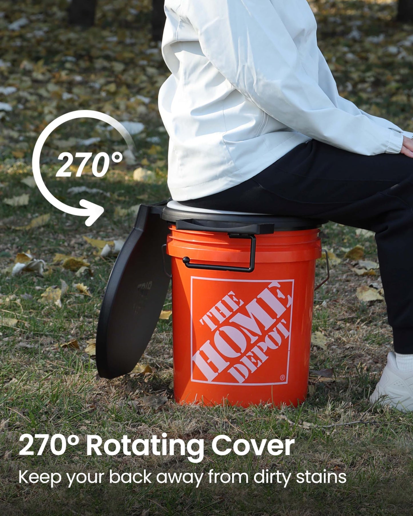 TRIPTIPS Portable Toilet with Soft Cushion, 5 Gallon Rotatable Lid, Adults and Kids Camping Toilet Seat for 5 Gal Bucket