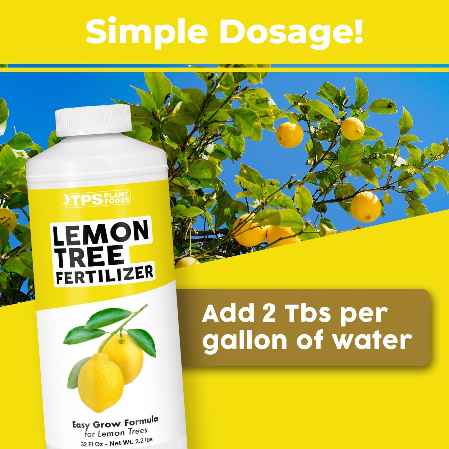 TPS NUTRIENTS Lemon Tree Fertilizer for Lemon Trees and Citrus, Liquid Plant Food, 32 oz (1 Quart)