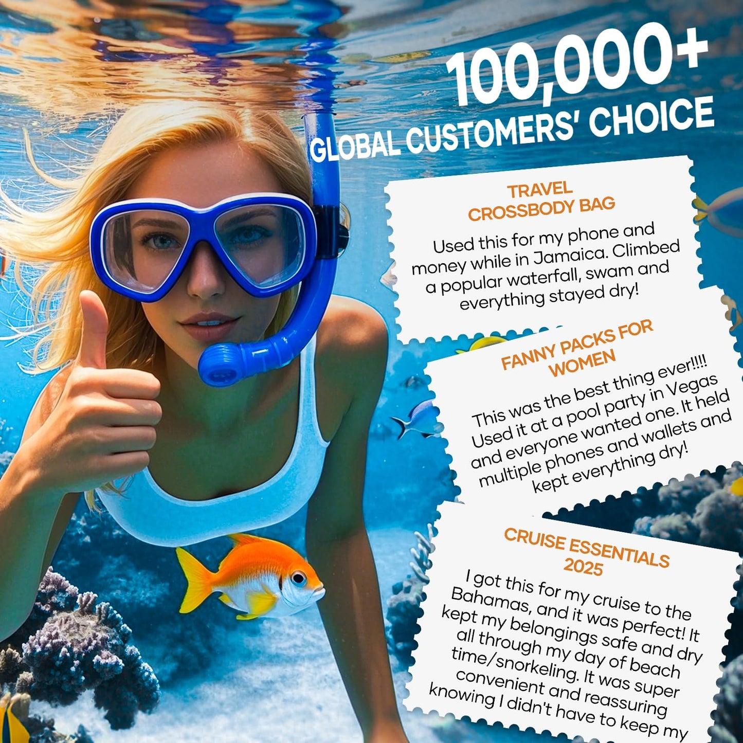 Waterproof Bag Fanny Packs for Women, Cruise Vacation Essentials Waterproof Pouch for Phone Passport Purse, Floating Dry Bags for Beach Water Park Boating Fishing Diving Surfing Kayaking Accessories