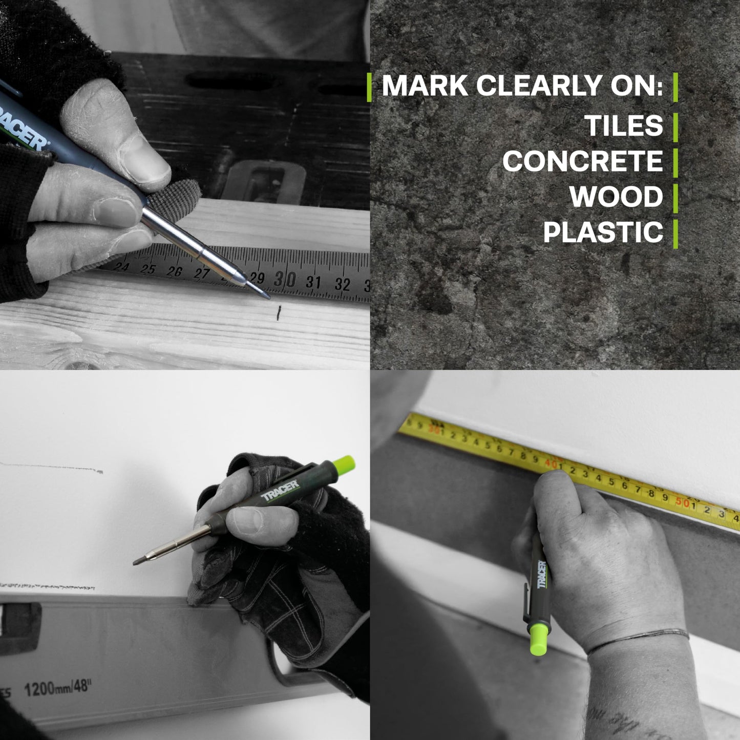 Tracer Deep Hole Construction Pencil Site Holster. Extendable 2B Carpenter Pencil with Inbuilt Carpenter Pencil Sharpener