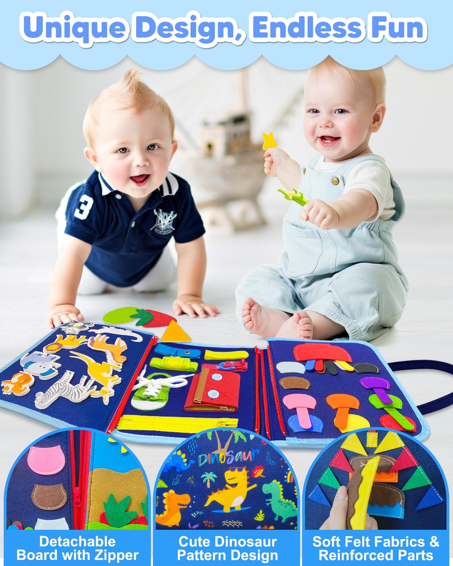 Exorany Busy Board Montessori Toys for Toddler Boy Birthday Gifts, Busy Book Sensory Learning Toys for Toddlers, Toddler Boy Airplane Car Travel Toy Educational Activities