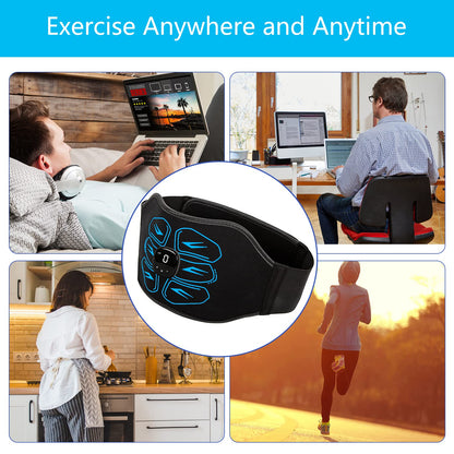 Ruszoaer ABS Stimulator - EMS Muscle Stimulator, Ab Machine, Portable Abdominal Belt, Electronic Pulse Massager, Home Office Fitness Workout Equipment, Blue