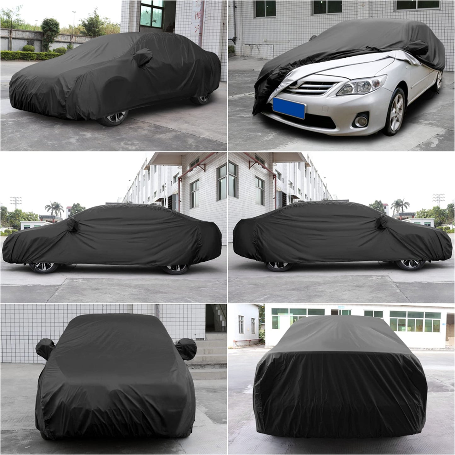 uxcell Car Cover Waterproof All Weather for Car, Full Car Cover Rain Sun Protection Universal Fit for Sedan 178''-185''