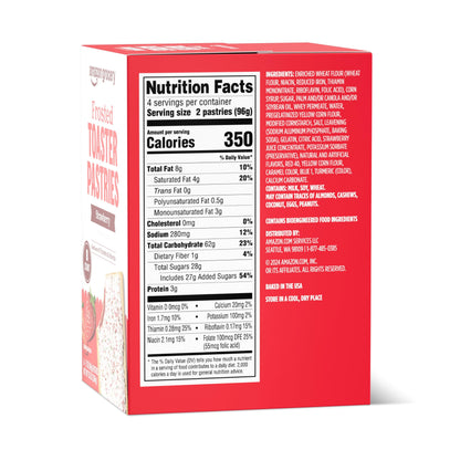 Amazon Grocery, Frosted Toaster Pastries, Strawberry, 13.5 Oz, 8 Ct (Previously Amazon Fresh, Packaging May Vary)