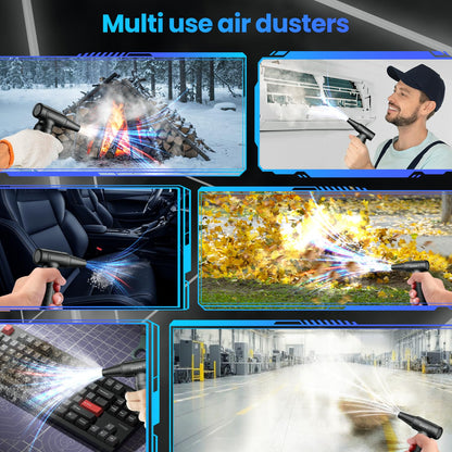 Electric Air Duster - 33,0000 RPM Cordless Keyboard Cleaner, Rechargeable Compressed Air Blower for PC/Computer Cleaning, Car & Home Dusting, Replaces Air Cans (Battery Powered Turbo Fan)