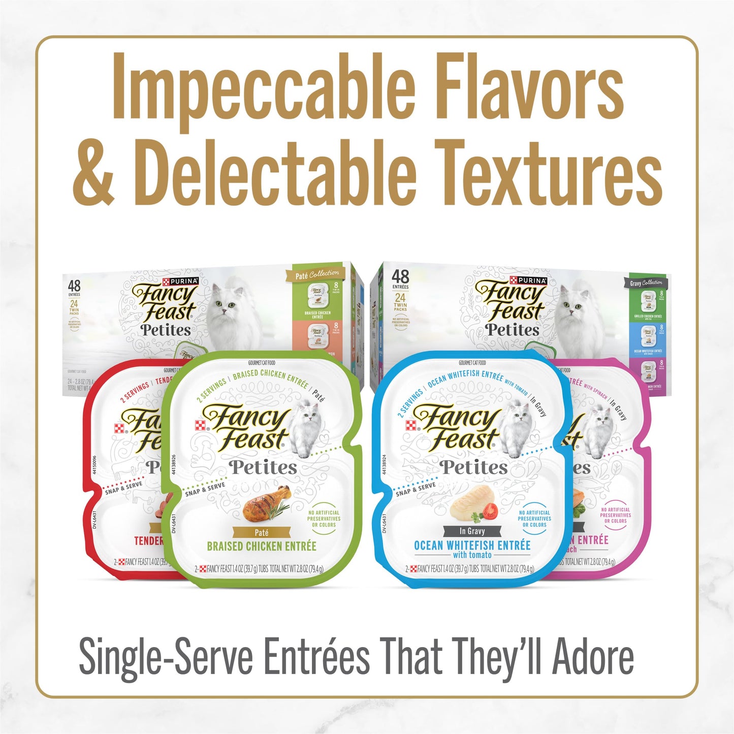 Purina Fancy Feast Petites Ocean Whitefish Entree With Tomato in Gravy Gourmet Wet Cat Food - (Pack of 12) 2.8 oz. Tubs