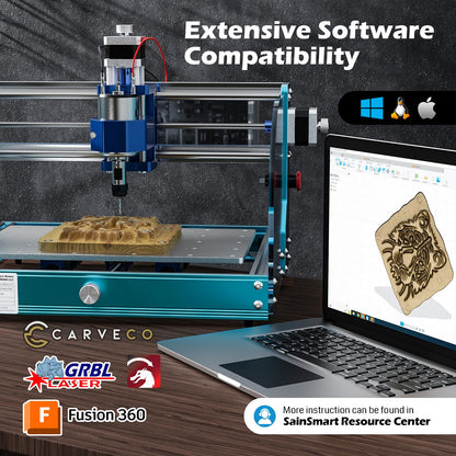 SainSmart Genmitsu 3018-PROVer V2 CNC Router Machine for Beginner, Mini Milling Engraver Kit with Z-Probe, Limit Switches, E-Stop, Ideal for Wood, Acrylic, MDF, Plastic (Without Offline Controller)