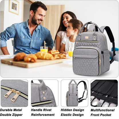 Artelaris Stylish Insulated Lunch Backpack for Women , Waterproof Travel Cooler Bag for Teacher Nurse Work School Picnic Book