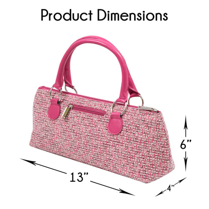 Wine Clutch Bag (Thermal Insulated) Trendy Women’s Carry Tote | Holds Red & White 750mL Bottles | Trendy Fashion | Incl. Portable Waiter-Style Corkscrew (Pink Tweed)