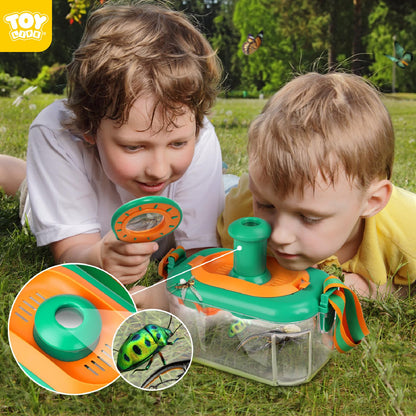 TOY Life Bug Catcher for Kids Outdoor Toys with Butterfly Net, Bug Habitat with Magnified Viewer, Bug Toys Tweezers & Magnifying Glass, Inset Catcher for Kids Outdoor Activities Explorer Kit