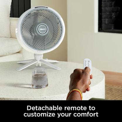 Shark FlexBreeze Pedestal & Tabletop Oscillating Fan with Remote, Indoor & Outdoor, Portable, Corded & Cordless with InstaCool Misting Attachment, White, FA222WH