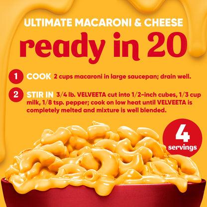 Velveeta Original Pasteurized Recipe Cheese Product, 16 oz Block