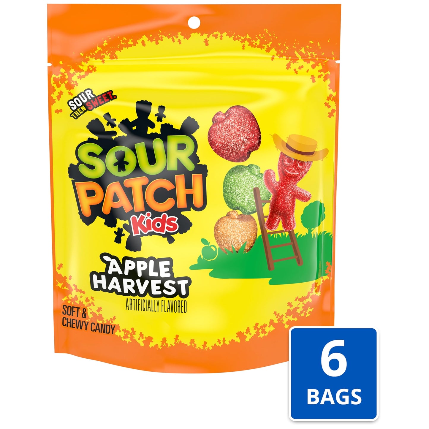 SOUR PATCH KIDS Apple Harvest Soft & Chewy Candy, Halloween Candy, 6 - 10 oz Bags