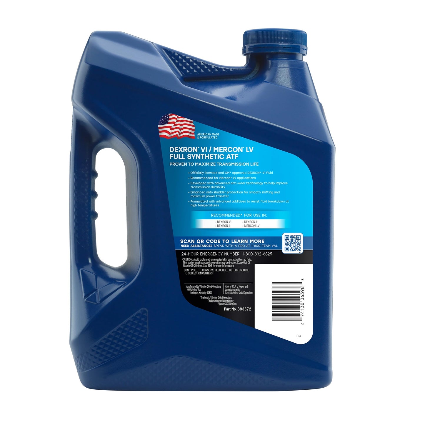 Valvoline DEXRON VI/MERCON LV (ATF) Full Synthetic Automatic Transmission Fluid 1 GA, Case of 3