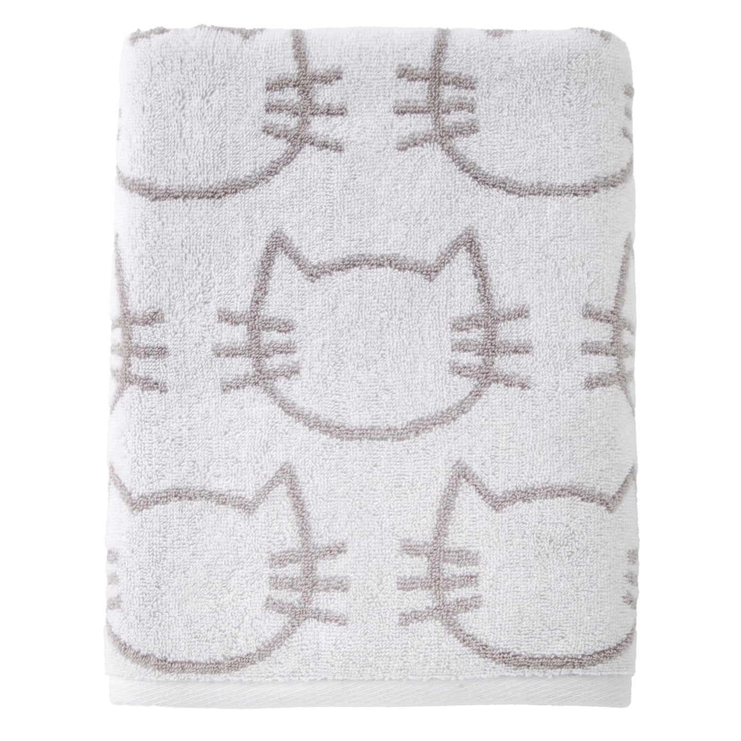 SKL Home Cat Bath Towel, White/Gray