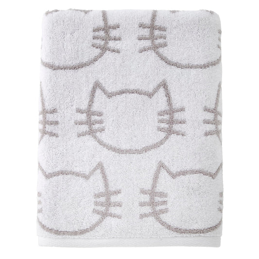 SKL Home Cat Bath Towel, White/Gray