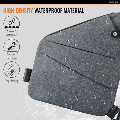 WANDER PLUS Anti Theft Crossbody Bag, Shoulder Bag Anti-theft Design for Travel, Sport, Work, Grey
