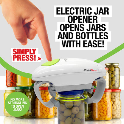 Robotwist Automatic Jar Opener, Deluxe Model with Improved Torque, Robo Twist Kitchen Gadgets for Home, Electric Handsfree Easy Jar Opener – Works on All Jar Sizes, As Seen on TV
