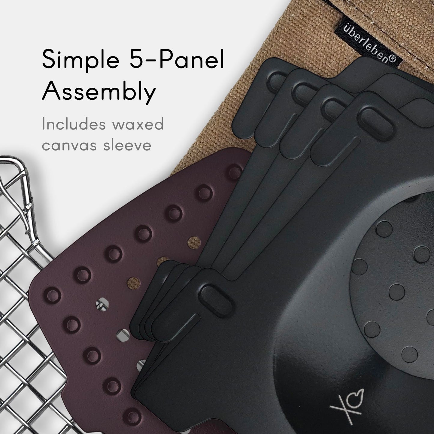 überleben Stöker Wood Burning Camp Stove - Stainless Steel Portable Stove for Camping, Backpacking, & Hiking - 18oz Folding Camping Stove - Small Wood Stove Camping Essentials (Carbon Black)