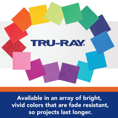 Tru-Ray® Construction Paper, 12" x 18", 50% Recycled, Atomic Blue, Pack Of 50