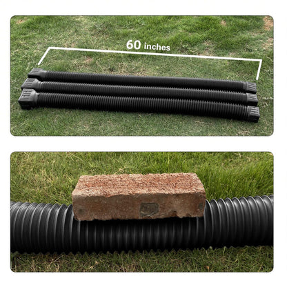 2 Pack Flexible Rain Gutter Downspout Extensions,Drain Downspout Extender,Gutter Extension Flexible,Down Spout Drain Extension Pipes,Extendable from 21 to 60 Inches (Black)