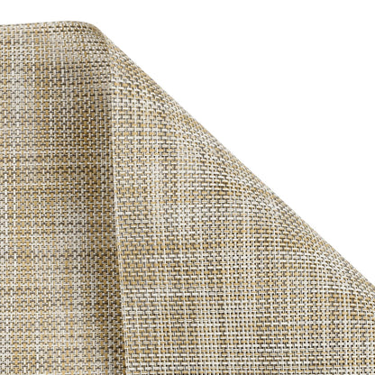 SHACOS Easy Clean Placemats Set of 4 Woven Vinyl Plastic Place Mats Heat Resistant Stain Resistant Dining Table Mats Indoor Outdoor Table Decor, Beige