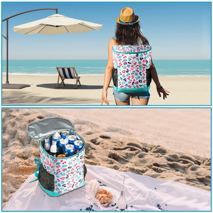 Wolka Cooler Backpack 30 Cans,Portable Backpack Coolers Insulated Leak Proof,Waterproof Soft Sided Cooler Bag for Travel,Beach,Camping,Picnic,Lunch Backpack for Women (Water Elf)