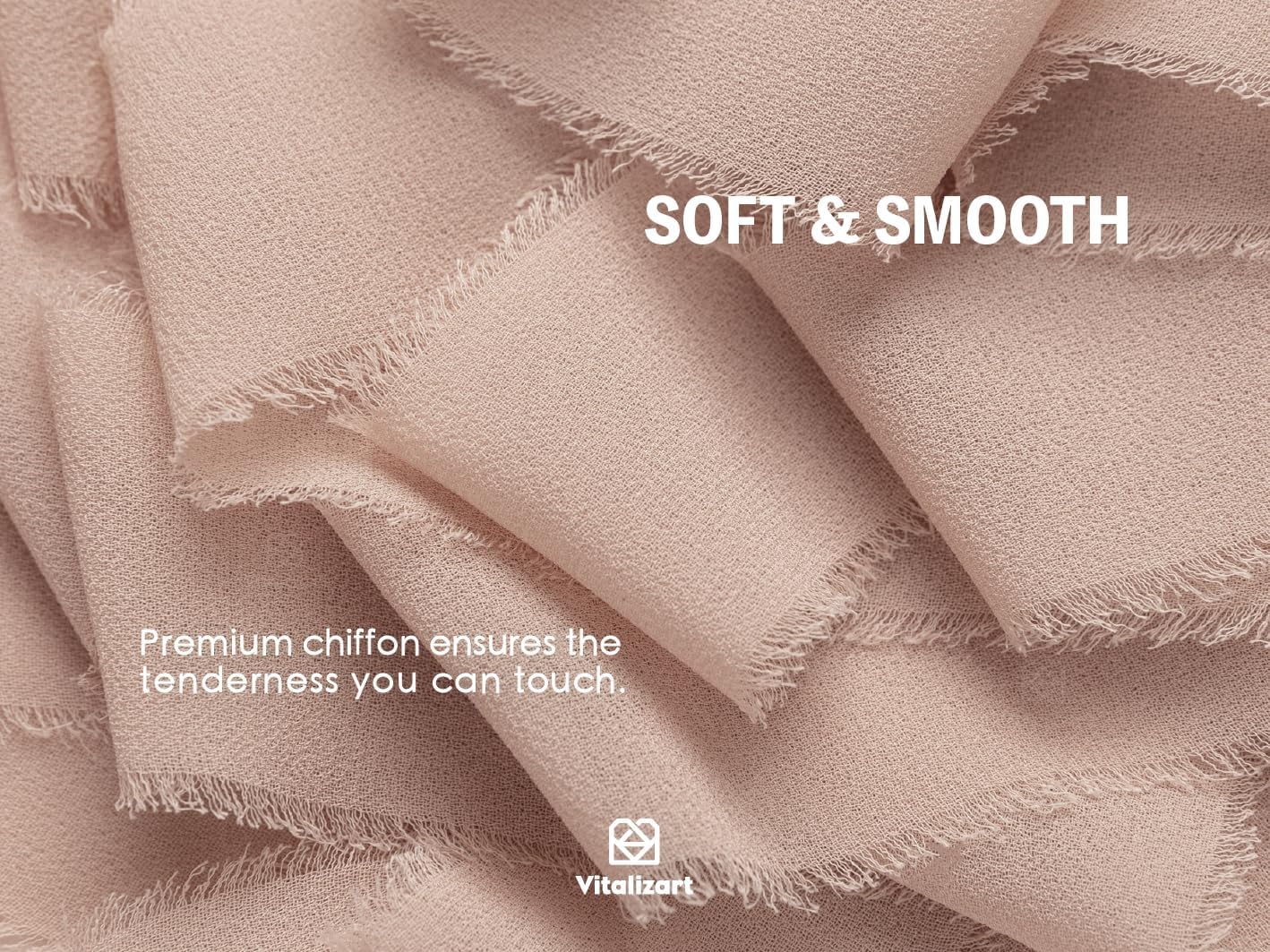 Vitalizart Nude Handmade Chiffon Silk Ribbon Fringe 3 Rolls 1.5" x 21 Yd Brown Frayed Edges Ribbons for Wedding Invitations Bridal Bouquets Gifts Wrapping Crafts Holiday Decor