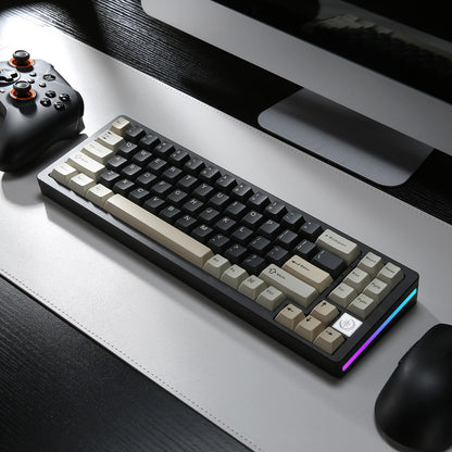 YUNZII AL71 75% Mechanical Keyboard,Full Aluminum CNC,Hot Swappable Gasket,2.4GHz Wireless BT5.0/USB-C Wired,NKRO Programmable RGB Backlight Creamy Typing for Win/Mac(Black,Crystal White Switch)