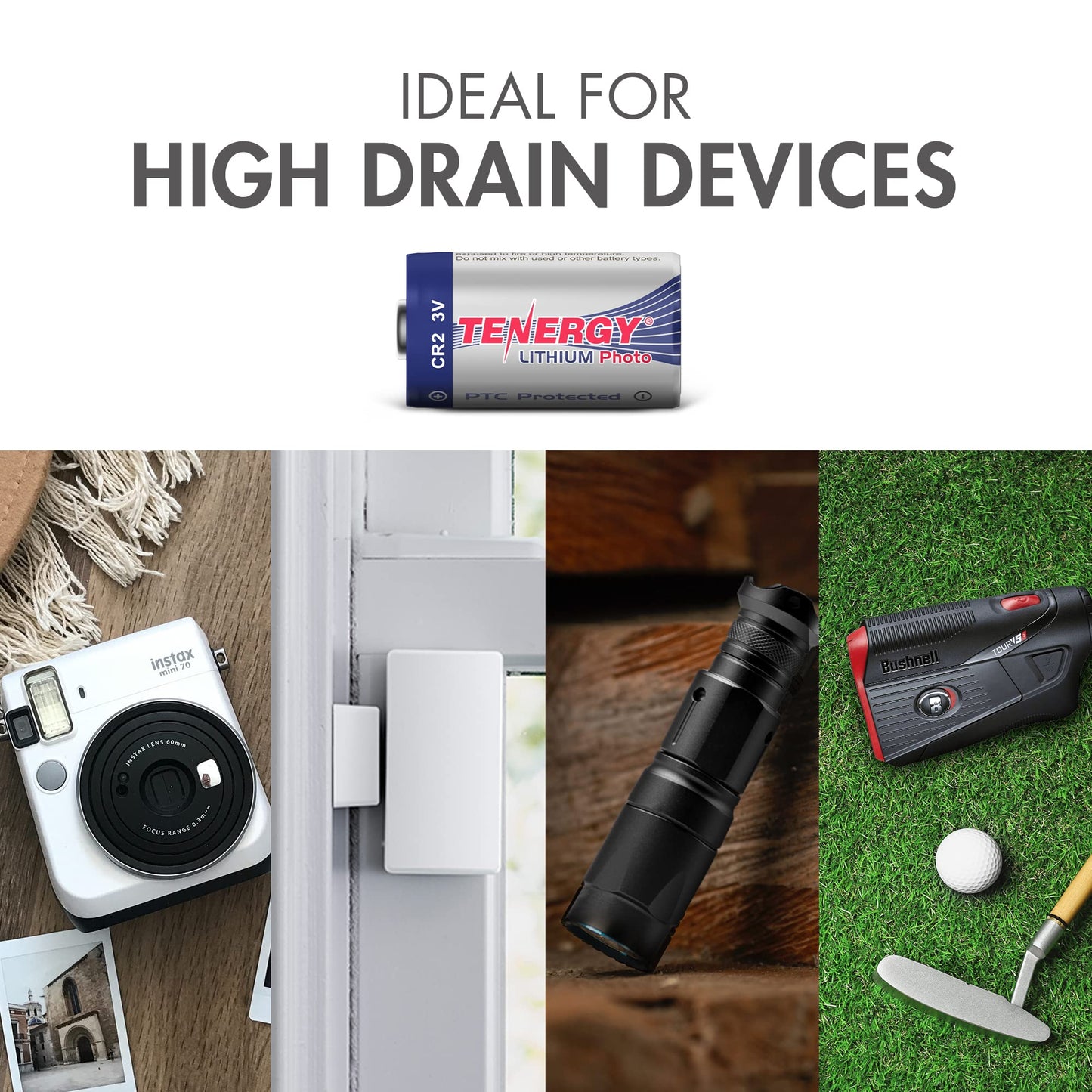 Tenergy CR2 3V Lithium Battery Non-Rechargeable PTC Protected High Performance CR2 Batteries for Flashlight, Digital Cameras, Toys, Alarm Systems, 10 Pack