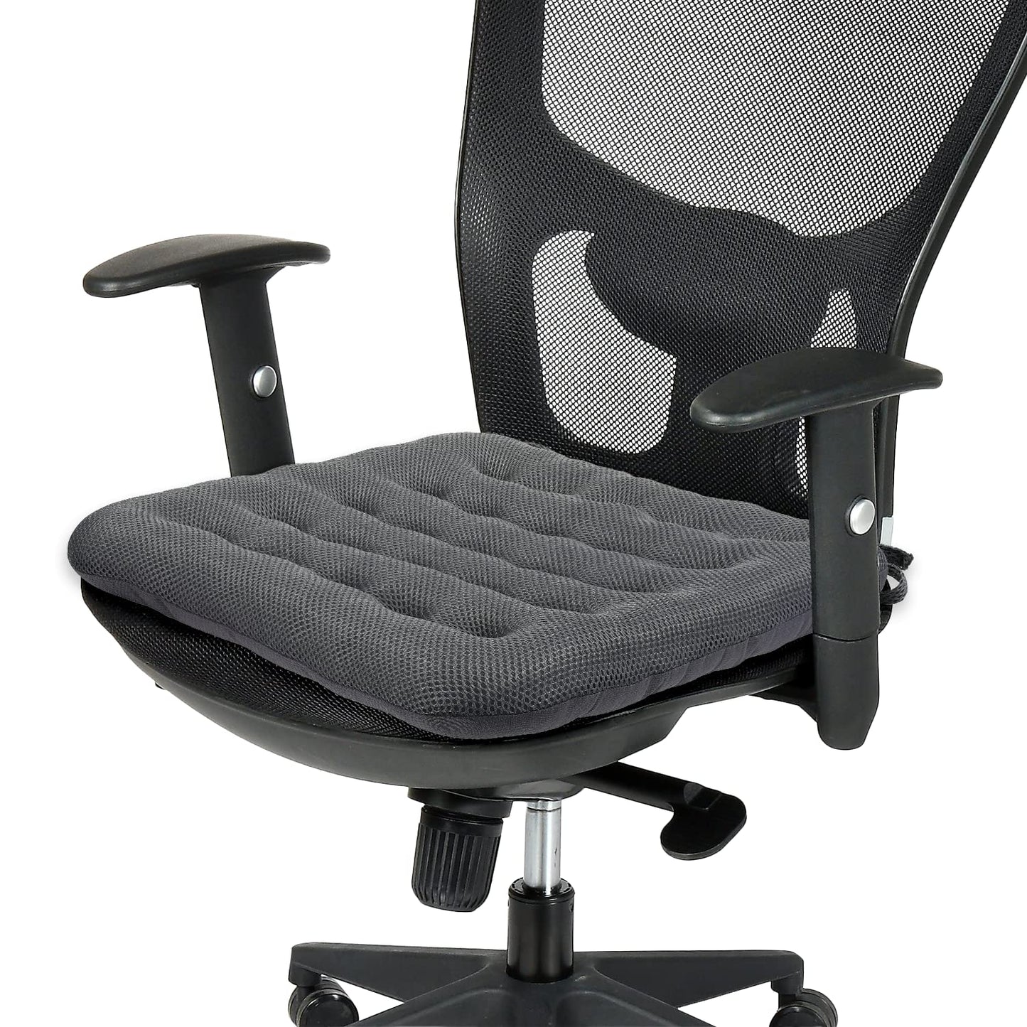 SINOSSO Excellent Support Effect Office Chair Cushion 1 Pack, Luxury Air Mesh Breathable Non-Slip Desk Computer Seat Cushion, Kitchen Dining Room Square Chair Pad (1 Count, Grey)