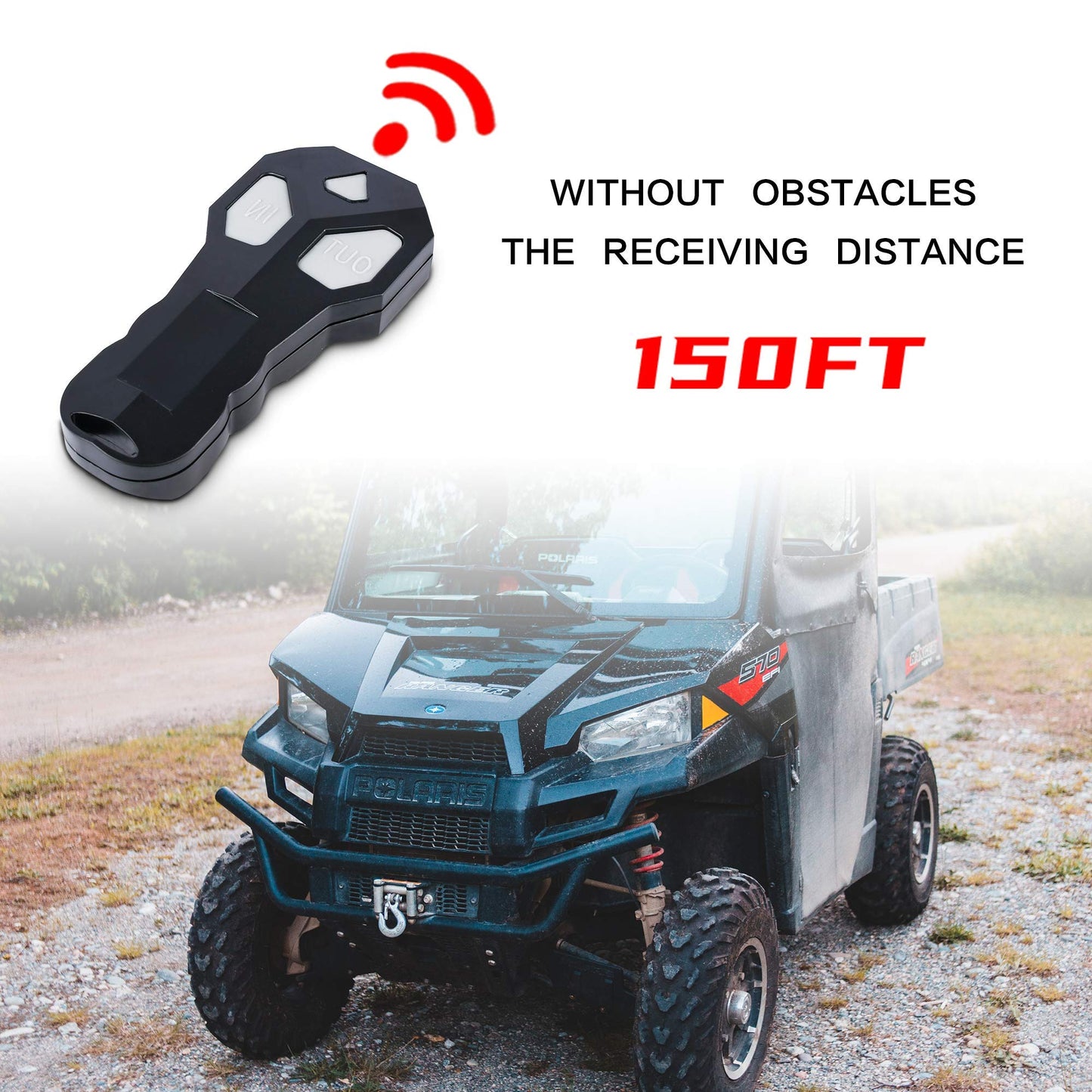 XPV AUTO 12V 4500LBS Steel Rope Electric Winch for Towing ATV/UTV Off Road with Wireless Remote Control Mounting Bracket IP67 Waterproof Electric Winch with 4-Way Roller Fairlead