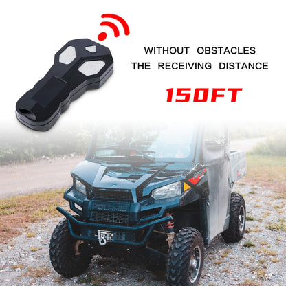 XPV AUTO 12V 4500LBS Steel Rope Electric Winch for Towing ATV/UTV Off Road with Wireless Remote Control Mounting Bracket IP67 Waterproof Electric Winch with 4-Way Roller Fairlead