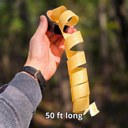 Procamptek Fire Strip Roll 55-feet Weatherproof Waxed Fire Starter Tinder Tape for Emergency, Camping, Survival, Fire pits | Made in North America