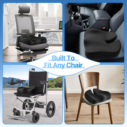 CJACSOC Seat Cushion, Extra Large Memory Foam Cushion for Office Chair Cushions, Ergonomic Cushions Pad Pillow for Pressure Relief Sciatica & Pain Relief for Long Sitting