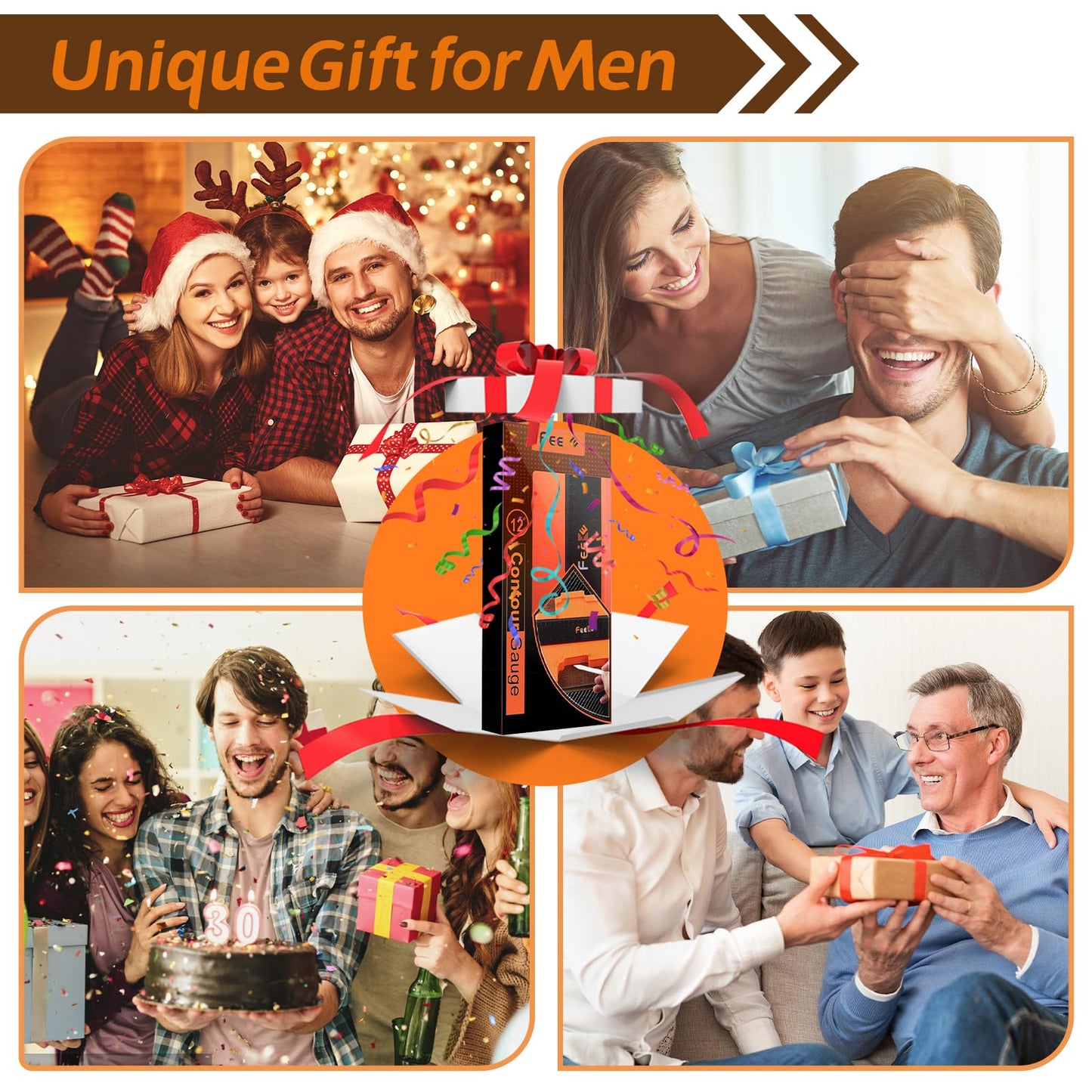 Contour Gauge (12 Inch) with Lock Profile Tool, Gifts for Men Dad Husband Him Super Contour Duplicator Men Gifts Woodworking Tools Carpenter Tools Construction Outline Angle Measuring Tool for Mens