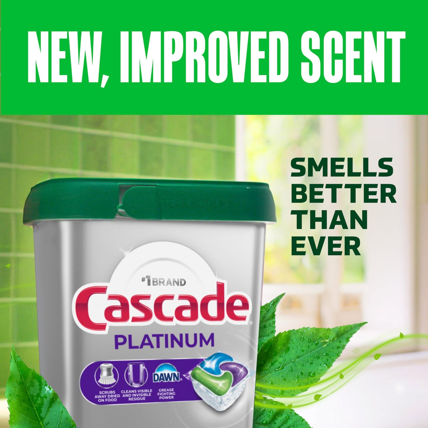 Cascade Platinum Dishwasher Pods, Dishwasher Detergent, Dish Detergent Soap, Fresh, 12 count