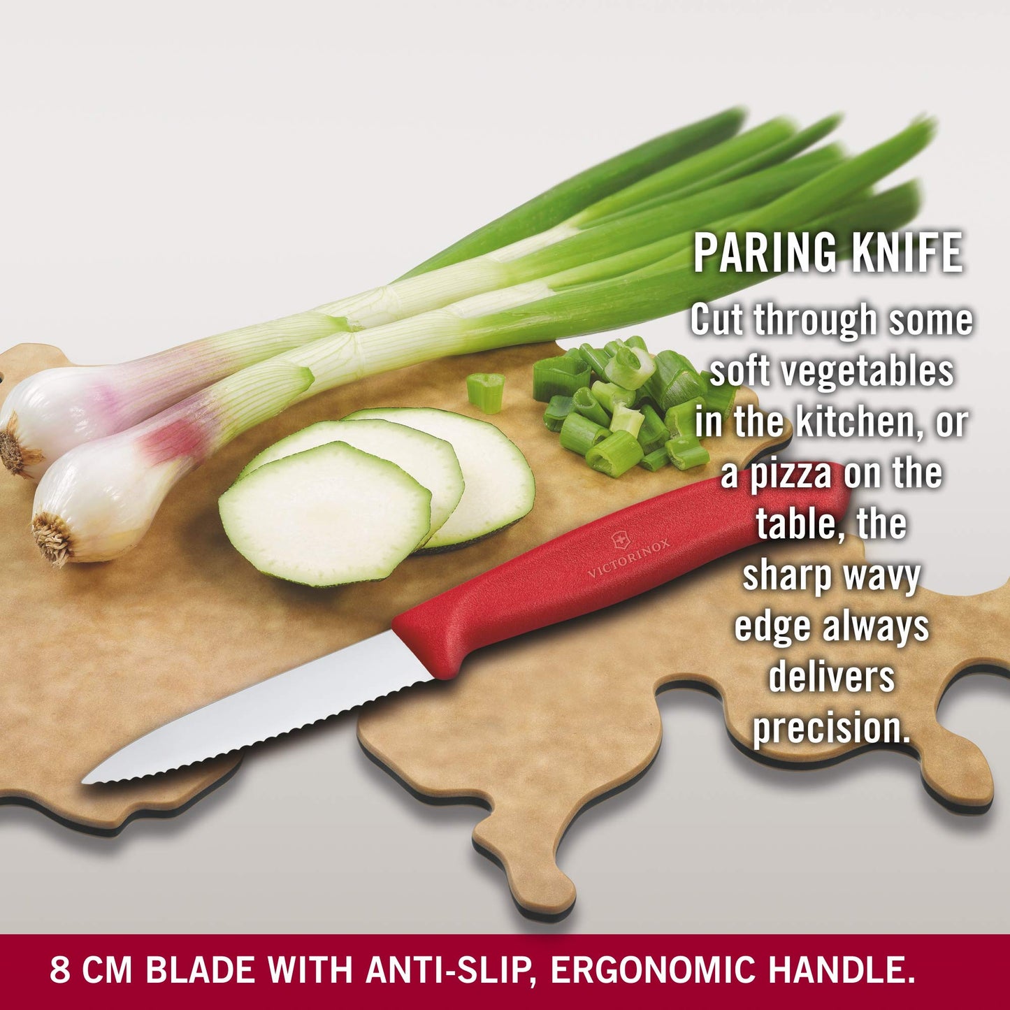 Victorinox VIC-6.7631 Swiss Classic Paring 3¼"" Serrated Spear Point Blade 5/8"" Width at Handle Red, Multicolor, m