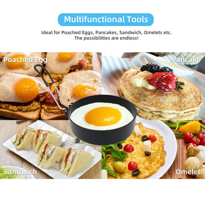 Stainless Steel Egg Rings for Frying Eggs（4 Pack） - 3.5" Round Non Stick Griddle Rings with Oil Brush, Egg Sandwich/Pancake/Cooking Molds, Breakfast Maker Accessories & Egg Separator