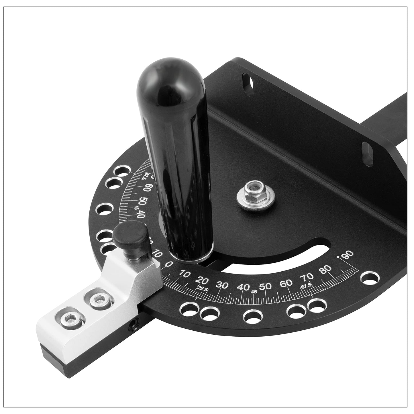 Fulton Precision Table Saw Miter Gauge With Positive Stops | Standard Slot - 3/4” x 3/8” | Steel Bar w/Adjustable Spring Loaded Plungers & Removable Retaining Disc | Woodworking Table Saw Accessories