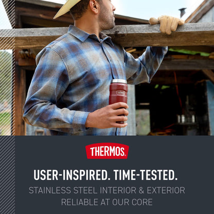 THERMOS Stainless King Vacuum-Insulated Travel Tumbler, 16 Ounce, Midnight Blue